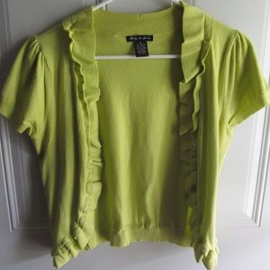 Audrey & Grace Green Crop Cardigan M